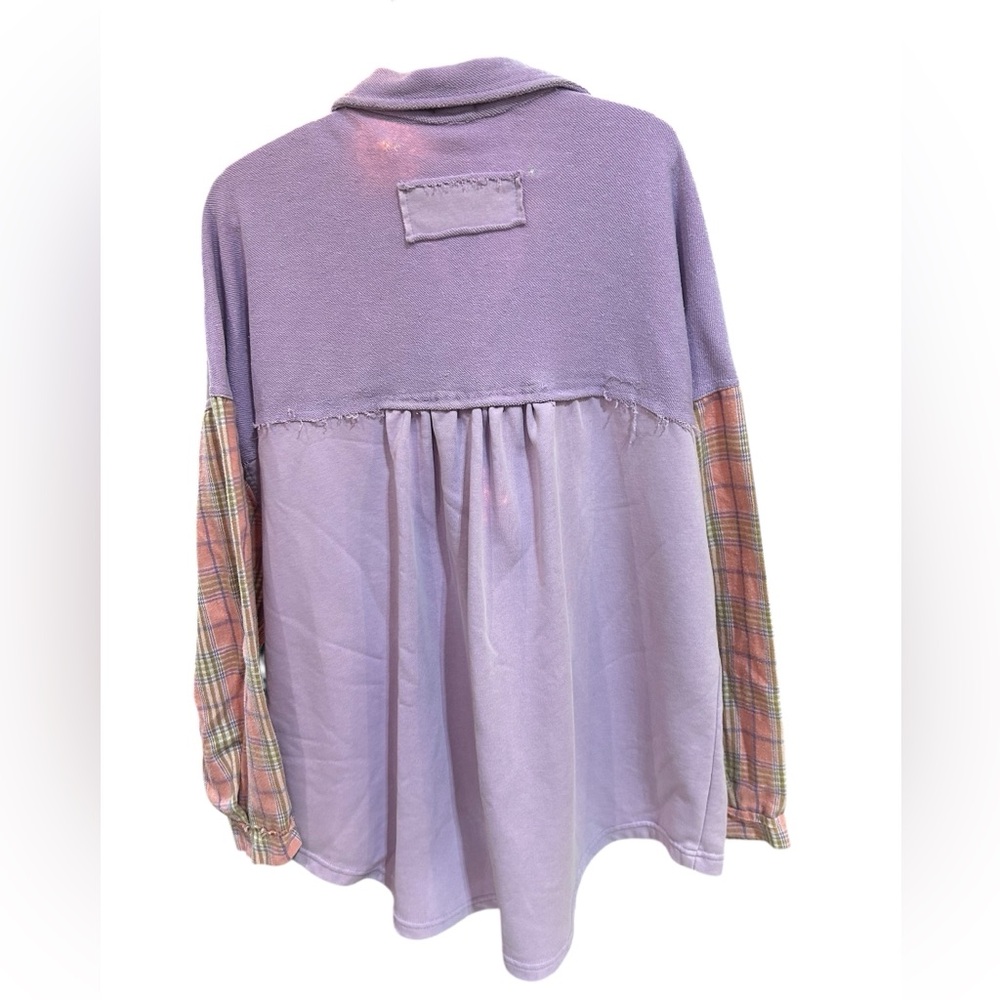 Pol Button-Up Shirt oversized Shacket Size Large Women’s flawed - Picture 2 of 5